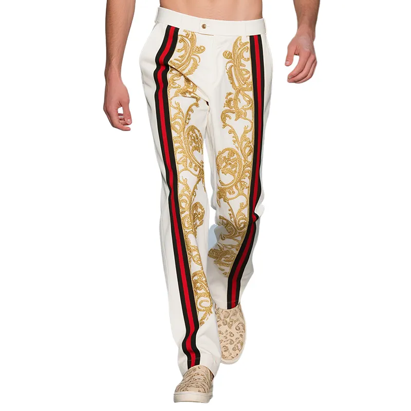 Men's Retro Casual Palace Style Printed Thin Casual Pants MTA1937F6TO sold by Manly