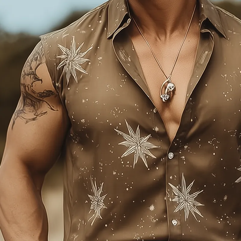 Men's Summer Fashion Printed Sleeveless Shirt MTA1949F6U sold by Manly product image thumbnail 3