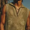 Men's Spring And Summer Fashion Casual Embroidered Knitted V-Neck Tank Top MTA2060F2K sold by Manly