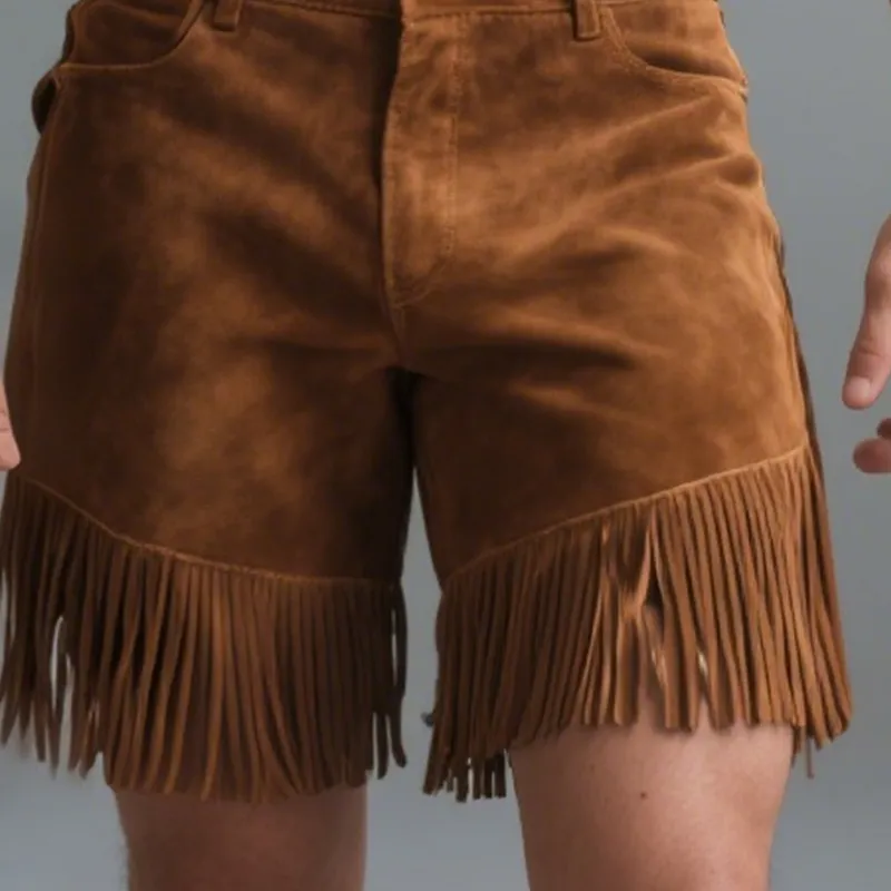 Men's Vintage Suede Fringe Shorts MTA2167F0X sold by Manly product image thumbnail 3