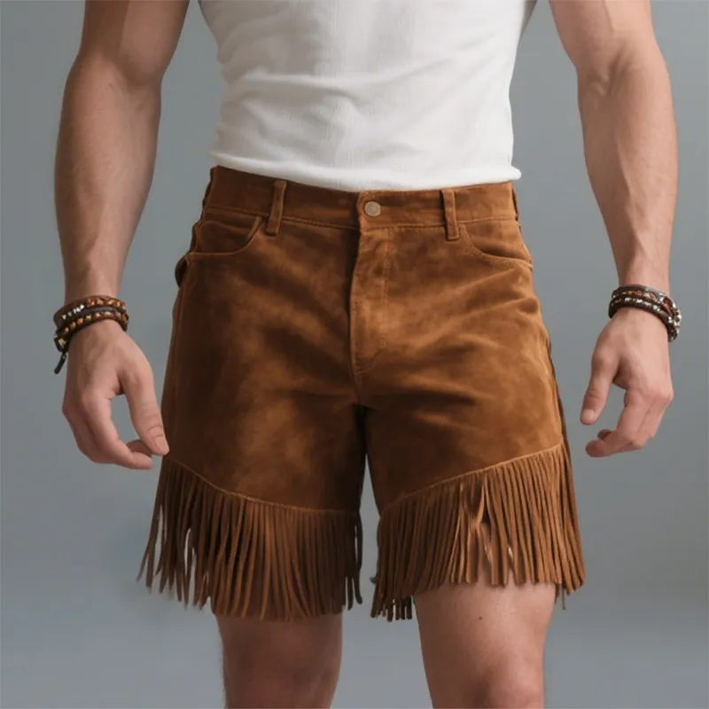 Men's Vintage Suede Fringe Shorts MTA2167F0X sold by Manly product image thumbnail 2