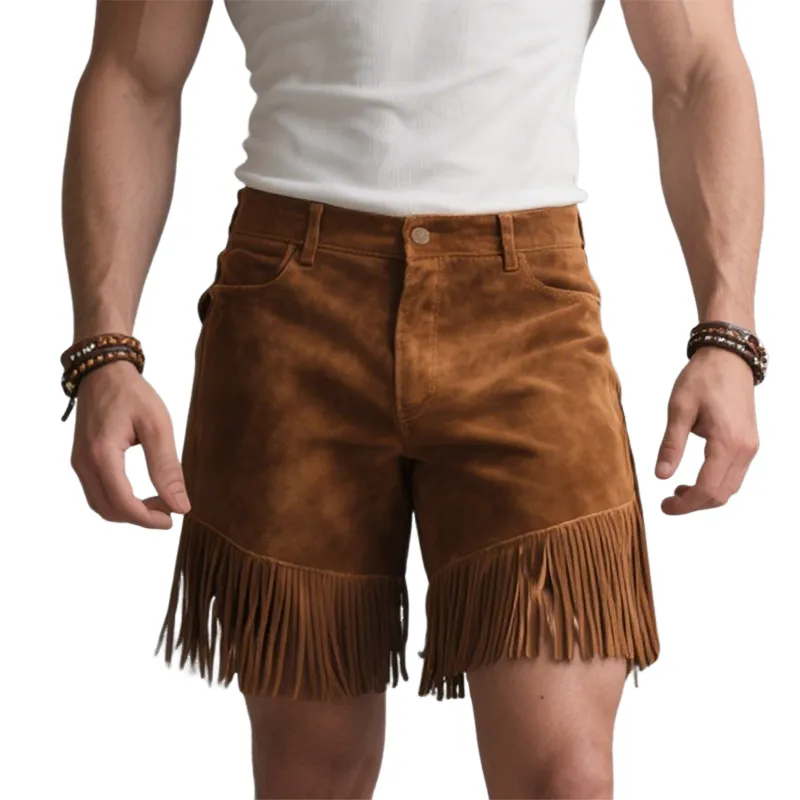 Men's Vintage Suede Fringe Shorts MTA2167F0X sold by Manly