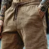 Men's Textured Fabric Elastic Waist Casual Shorts MTA2106F2X sold by Manly