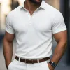 Men's Solid Hollow Lapel Short Sleeve Polo Shirt MTA2385F5Z sold by Manly