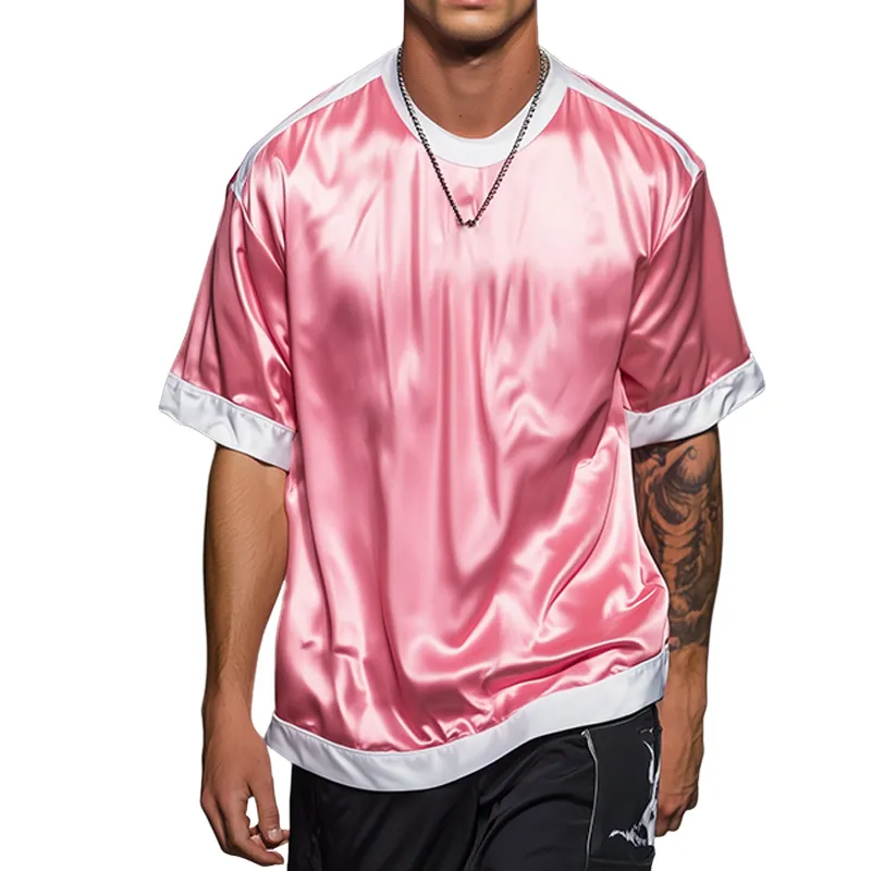 Men's Retro Casual Round Neck Oversized Short Sleeve T-Shirt MTA2316F7TO sold by Manly