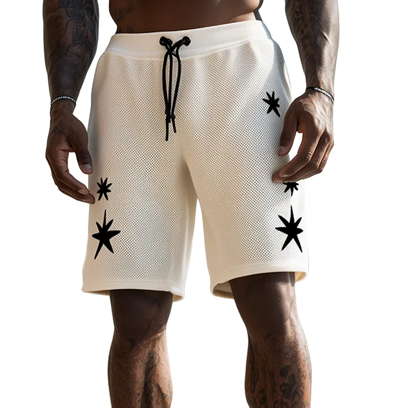 Men's Spring And Summer Fashion Casual Knitted Towel Embroidery Elastic Waist Shorts MTA2505F7K sold by Manly