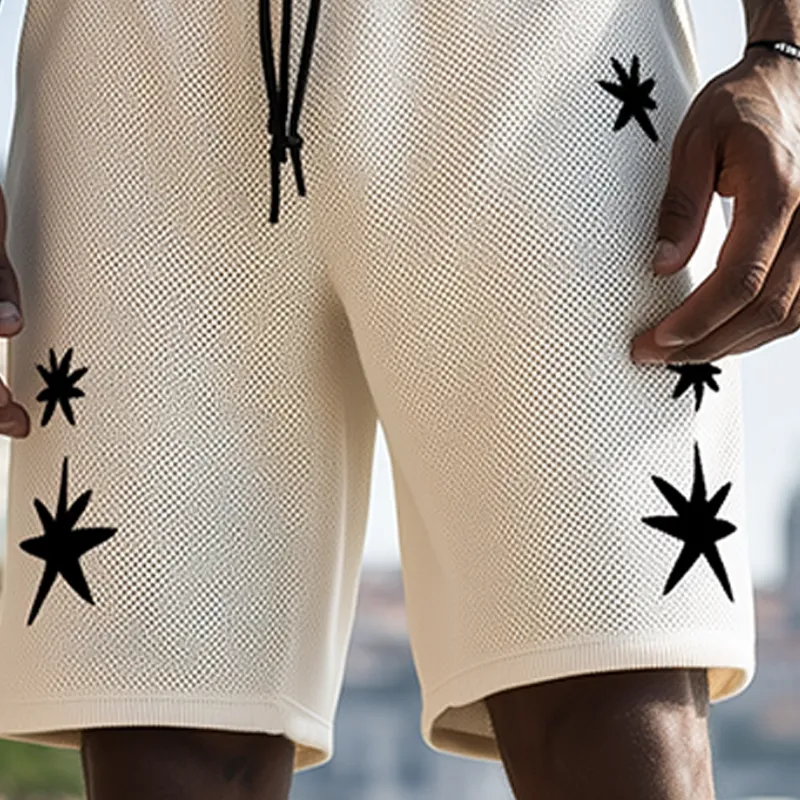 Men's Spring And Summer Fashion Casual Knitted Towel Embroidery Elastic Waist Shorts MTA2505F7K sold by Manly product image thumbnail 5