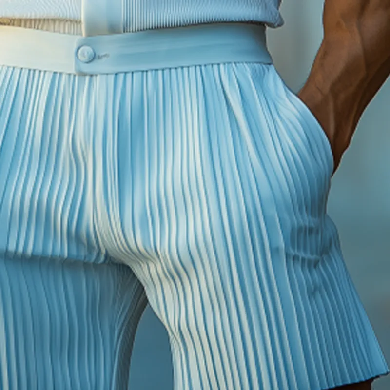 Men's Spring And Summer Fashion Casual Cool Pleated Fabric Shorts MTA2554F8K sold by Manly product image thumbnail 4