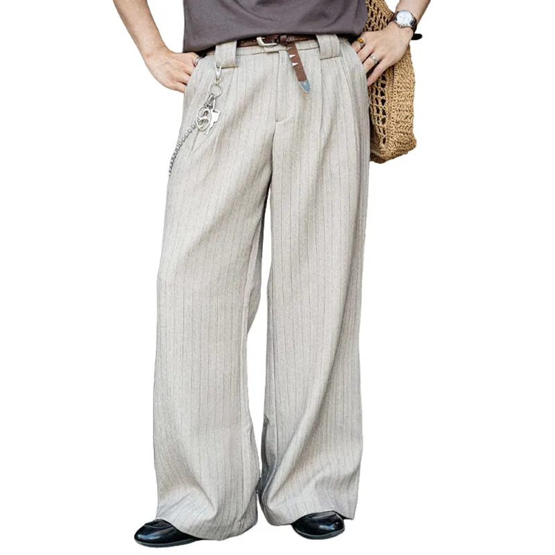 Men's Classic Wide Leg Straight Striped Pants MTA2529F6U sold by Manly