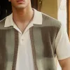 Men's Summer Rendered Knit Button Short Sleeve Shirt MTA2490F1U sold by Manly