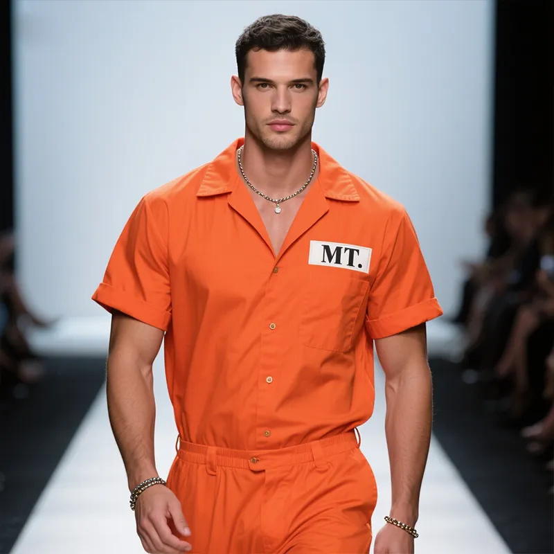 Men's Vintage Casual Cotton Tribute Liberty Lapel Short Sleeve Shirt MTA2438F8TO sold by Manly product image thumbnail 3