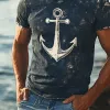 Men's Retro Printed Round Neck Short Sleeve T-Shirt MTA2448F4X sold by Manly