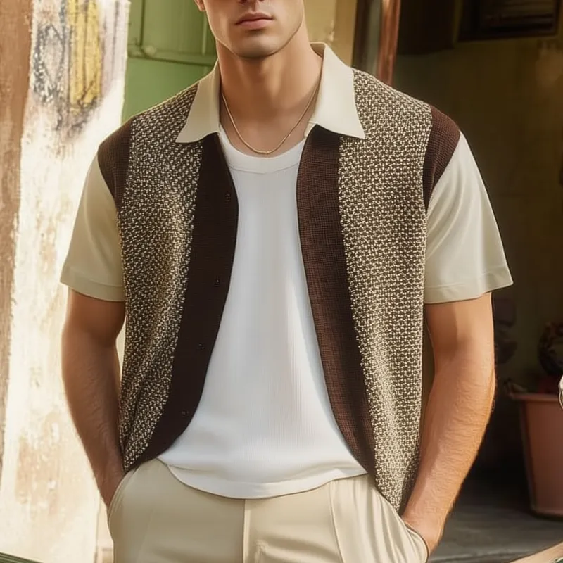 Men's Summer Classic Knit Button Short Sleeve Shirt MTA2481F8U sold by Manly product image thumbnail 2