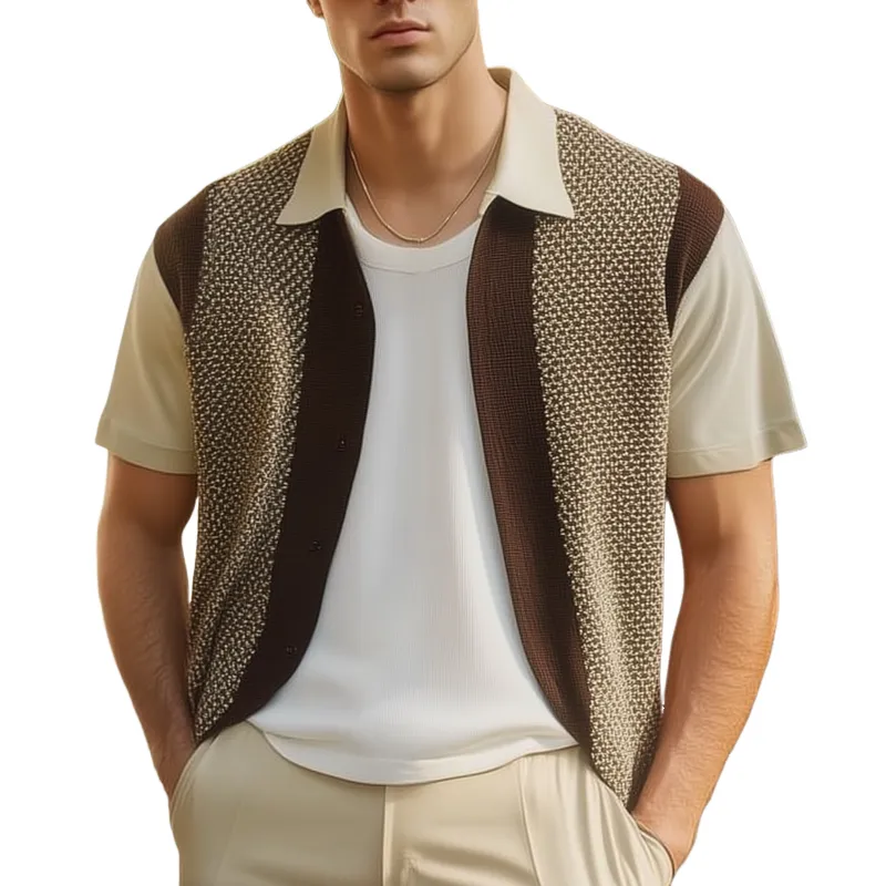 Men's Summer Classic Knit Button Short Sleeve Shirt MTA2481F8U sold by Manly