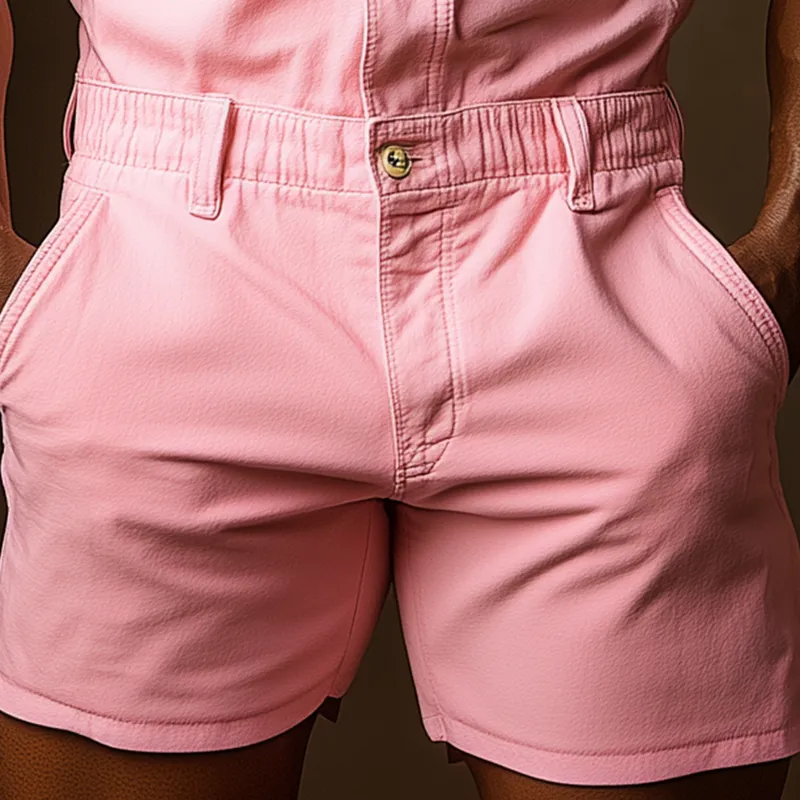 Men's Summer Fashion Solid Color Denim Sleeveless Shorts Jumpsuit MTA2347F4P sold by Manly product image thumbnail 4