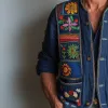 Men's Summer Fashion Premium Bohemian Embroidery Slub Linen Vest MTA2494F0P sold by Manly