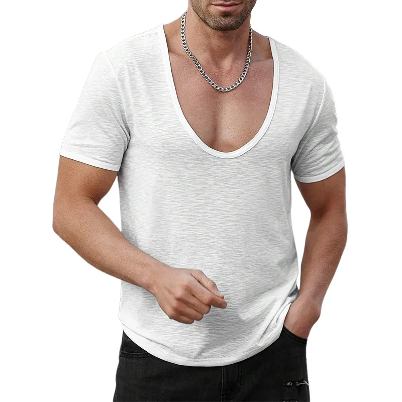 Men's Solid Color Cotton Blend Short-Sleeved T-Shirt MTA2467F3X sold by Manly