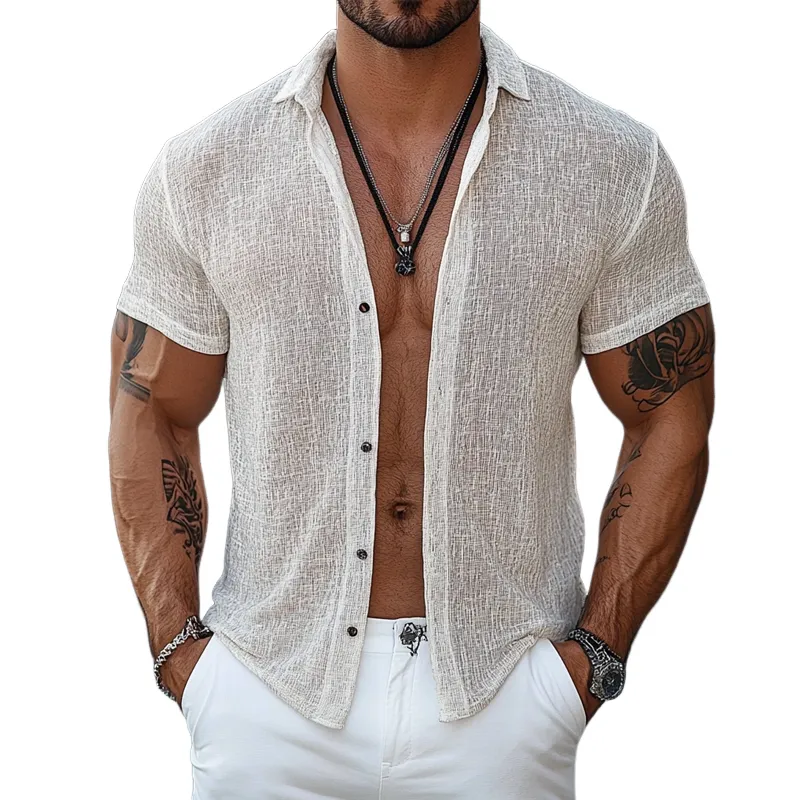 Men's Casual Blended Short-Sleeved Shirt MTA2432F9X sold by Manly