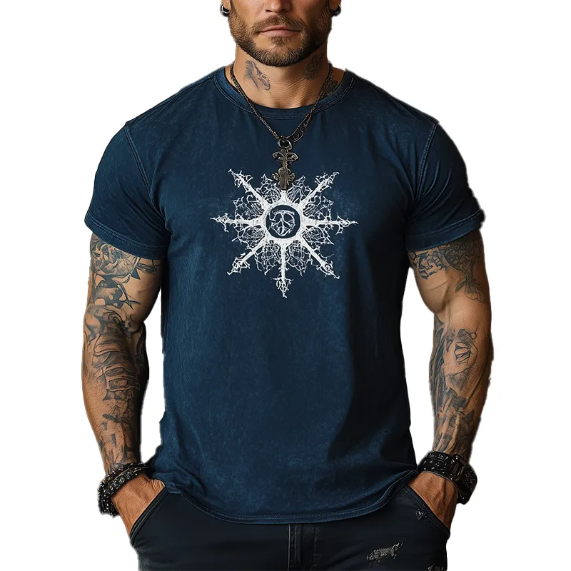 Men's Summer Fashion Printed Cotton Blend Short-Sleeved T-Shirt MTA2672F7P sold by Manly