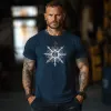 Men's Summer Fashion Printed Cotton Blend Short-Sleeved T-Shirt MTA2672F7P sold by Manly