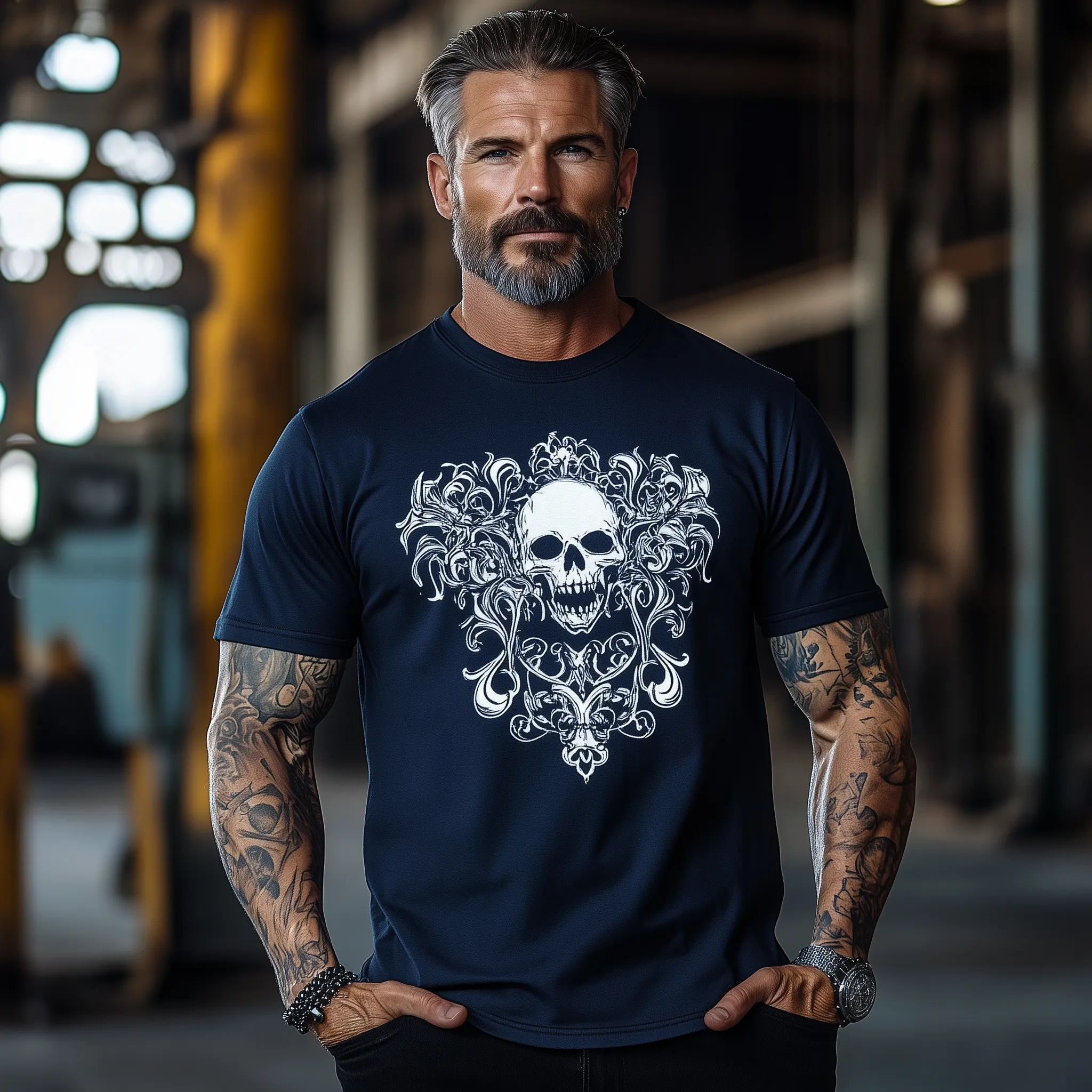 Men's Summer Fashion Cotton Blended Printed Short-Sleeved T-Shirt MTA2668F3P sold by Manly product image thumbnail 4