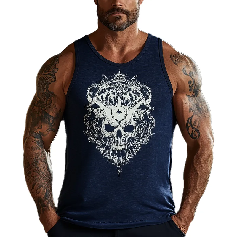 Men's Summer Fashion Cotton Blend Printed Tank Top MTA2683F9P sold by Manly
