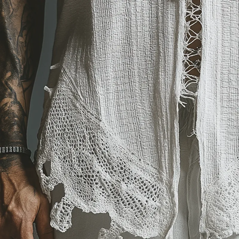 Men's Summer Fashion Printed Lace Decorated Waffle Tank Top MTA2664F7P sold by Manly product image thumbnail 4