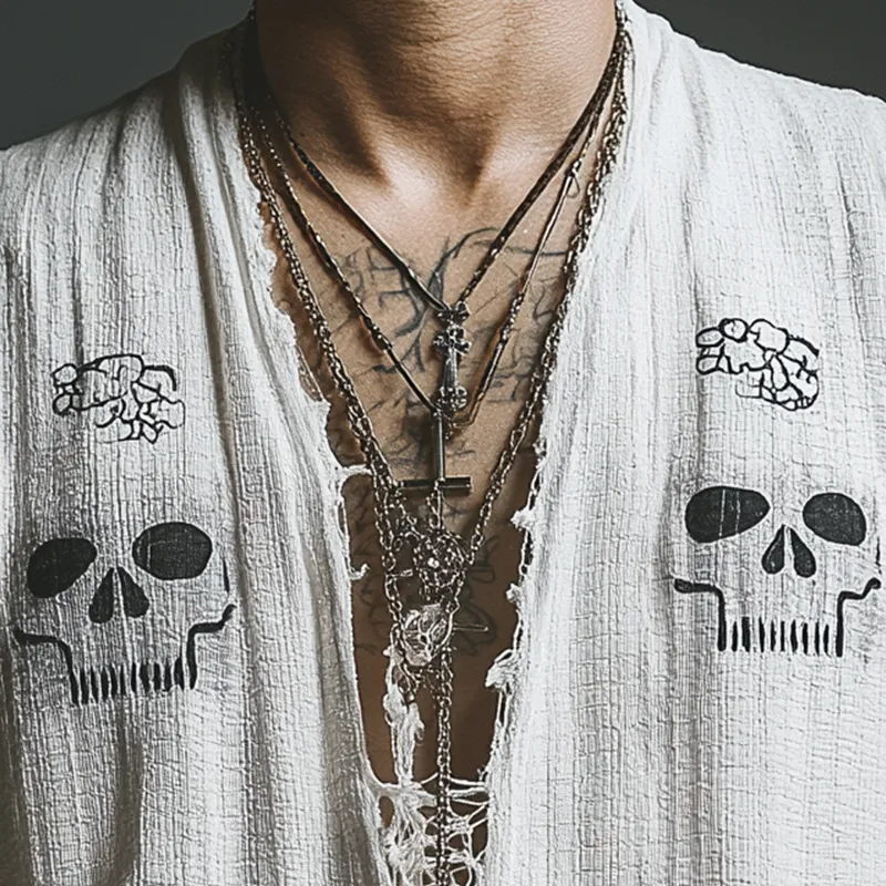 Men's Summer Fashion Printed Lace Decorated Waffle Tank Top MTA2664F7P sold by Manly product image thumbnail 3