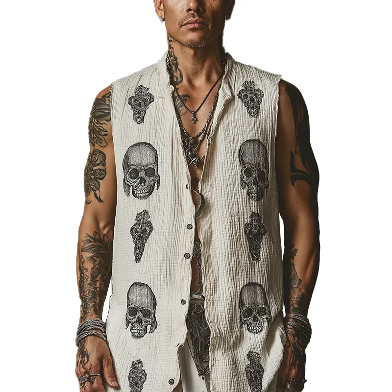 Men's Summer Fashion Printed Waffle Tank Top MTA2691F3P sold by Manly
