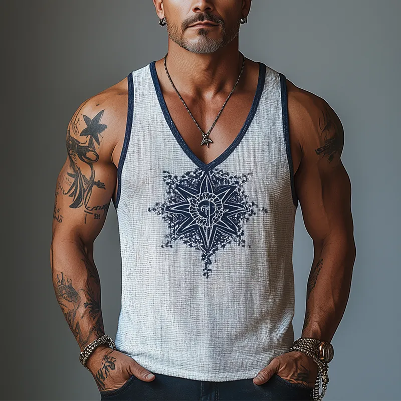 Men's Summer Fashion Printed Waffle Tank Top MTA2673F9P sold by Manly product image thumbnail 2
