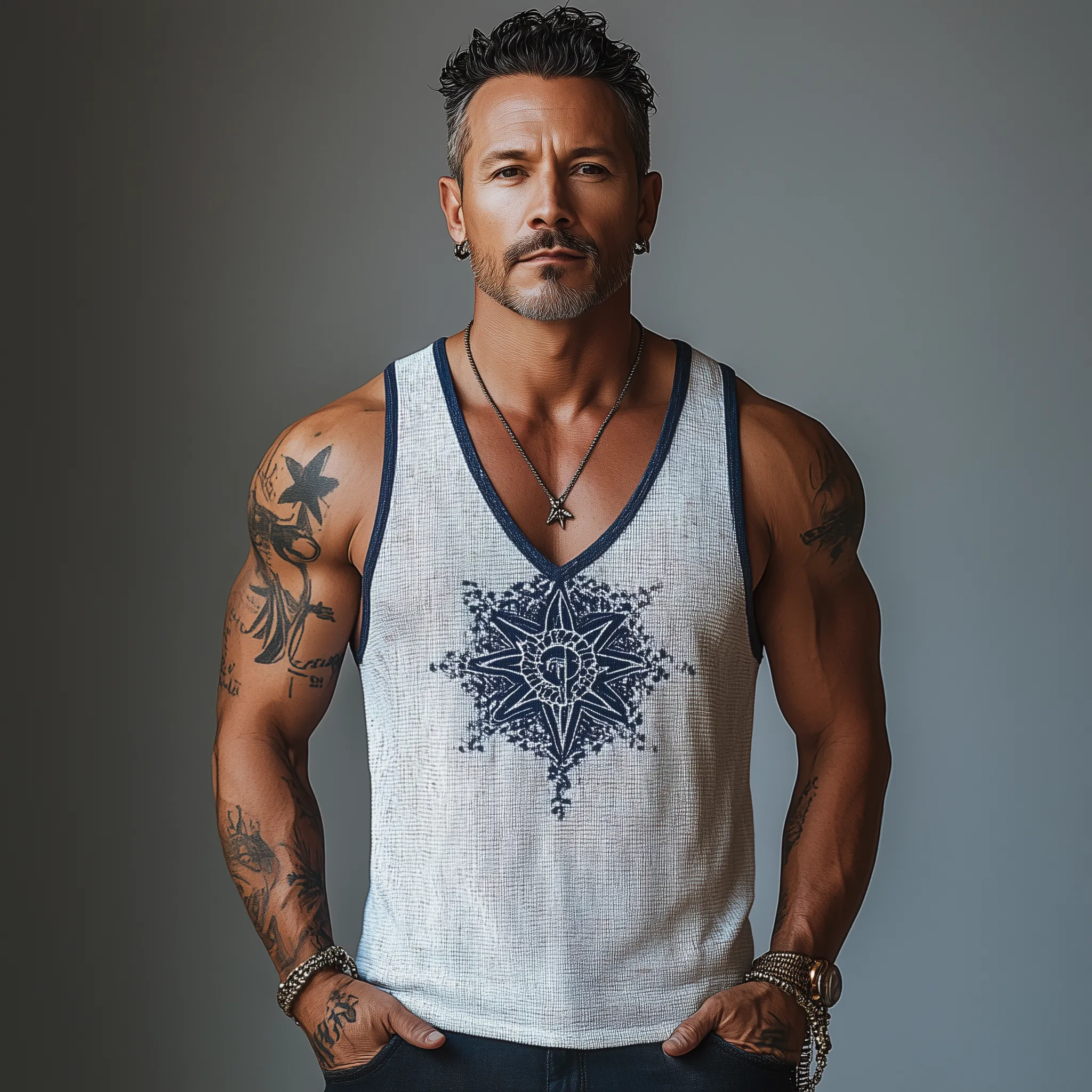 Men's Summer Fashion Printed Waffle Tank Top MTA2673F9P sold by Manly product image thumbnail 4