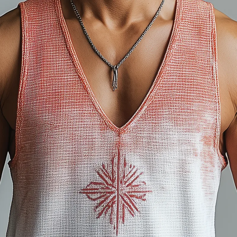 Men's Summer Fashion Gradient Print Waffle Tank Top MTA2677F3P sold by Manly product image thumbnail 3