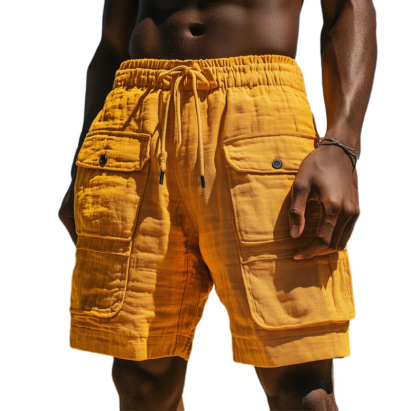 Men's Summer Classic Textured Lace-up Casual Sports Shorts MTA2675F4U sold by Manly