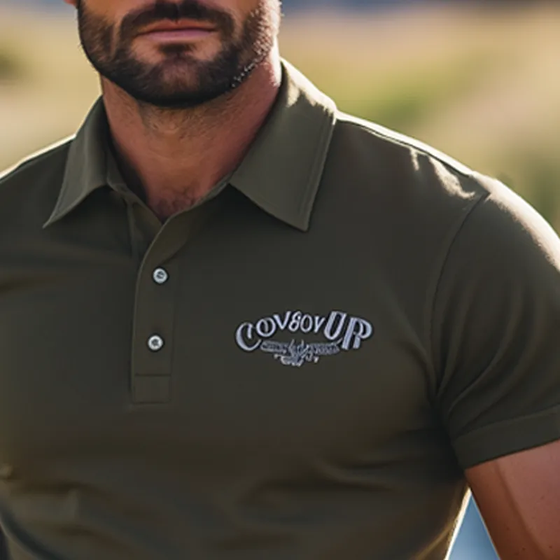 Men's Summer Business Classic Embroidery Polo Neck T-Shirt MTA2660F3U sold by Manly product image thumbnail 4