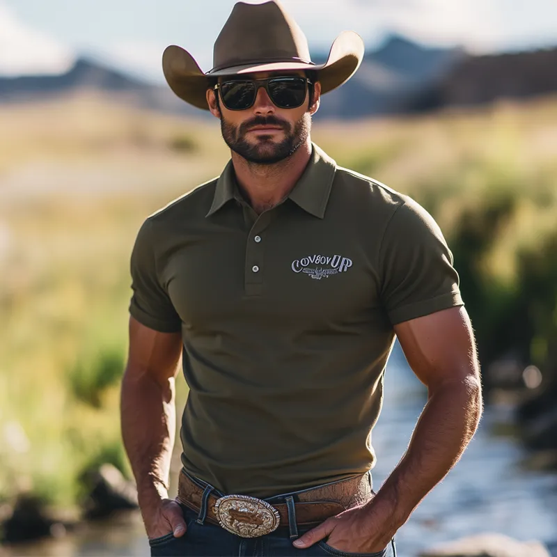 Men's Summer Business Classic Embroidery Polo Neck T-Shirt MTA2660F3U sold by Manly product image thumbnail 3