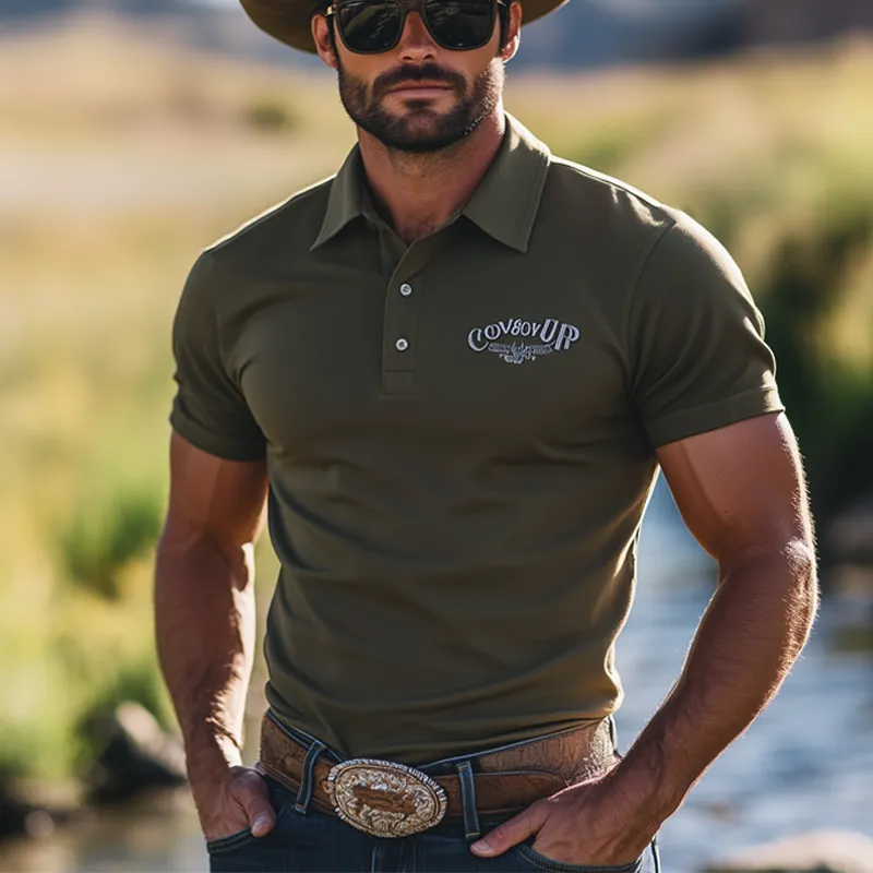 Men's Summer Business Classic Embroidery Polo Neck T-Shirt MTA2660F3U sold by Manly product image thumbnail 2