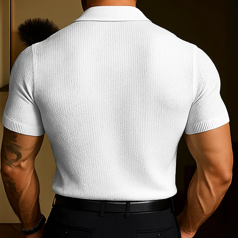 Men's Summer Business Knitted Short-sleeved Shirt MTA2525F4U sold by Manly product image thumbnail 3