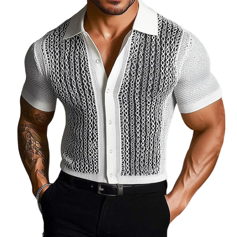 Men's Summer Business Knitted Short-sleeved Shirt MTA2525F4U sold by Manly