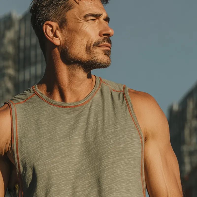 Men's Blended Round Neck Sleeveless Tank Tops MTA2699F4X sold by Manly product image thumbnail 3