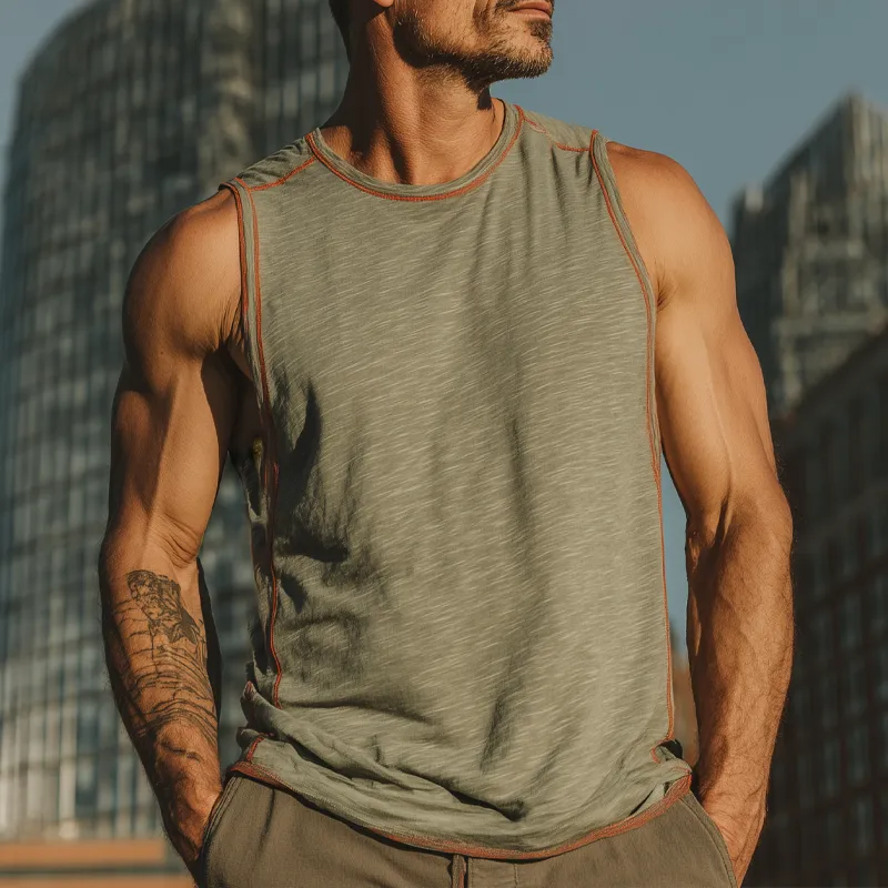 Men's Blended Round Neck Sleeveless Tank Tops MTA2699F4X sold by Manly product image thumbnail 2