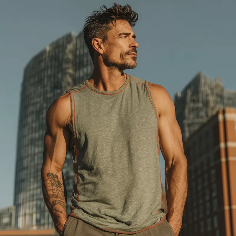 Men's Blended Round Neck Sleeveless Tank Tops MTA2699F4X sold by Manly product image thumbnail 4