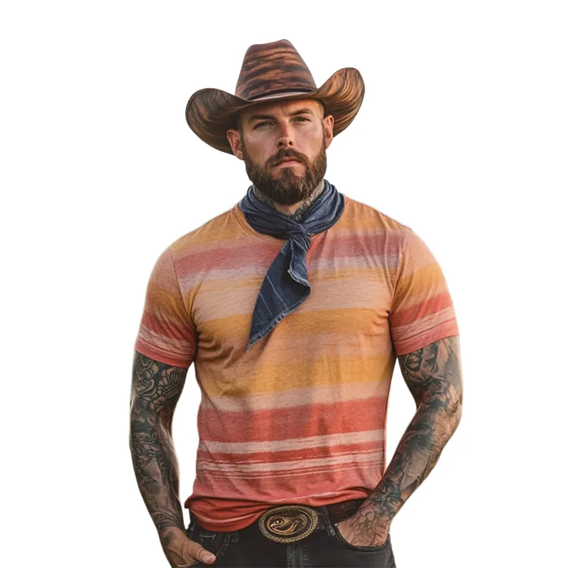 Men's Printed Round Neck Short Sleeve T-Shirt MTA2682F9X sold by Manly product image thumbnail 2