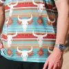 Men's Western Cowboy Style Printed Short-Sleeved Polo Shirt MTA2662F8X sold by Manly