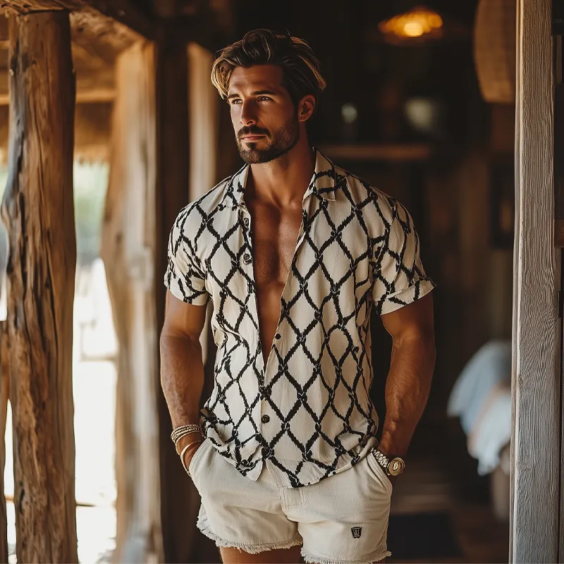 Men's Printed Loose Short Sleeve T-Shirt MTA2452F6X sold by Manly product image thumbnail 4