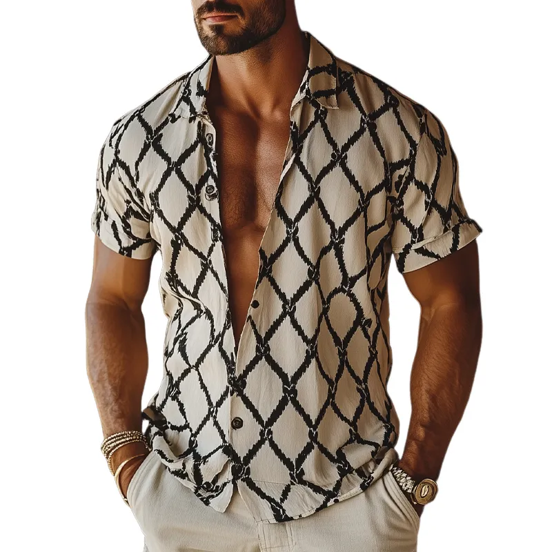 Men's Printed Loose Short Sleeve T-Shirt MTA2452F6X sold by Manly