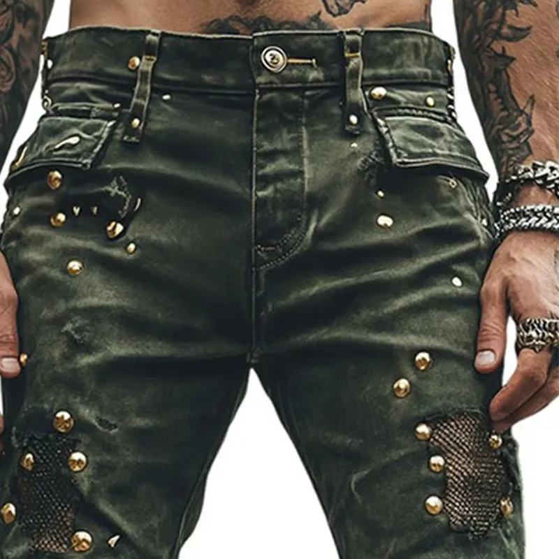 Men's Vintage Washed Rivet Denim Shorts MTA2679F9X sold by Manly product image thumbnail 2