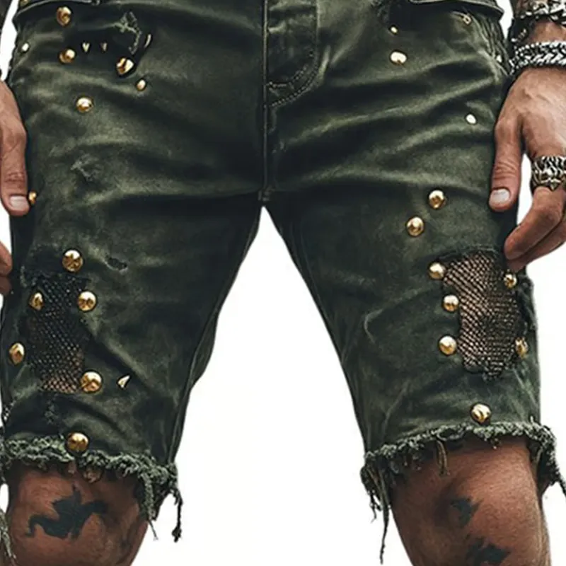 Men's Vintage Washed Rivet Denim Shorts MTA2679F9X sold by Manly product image thumbnail 3