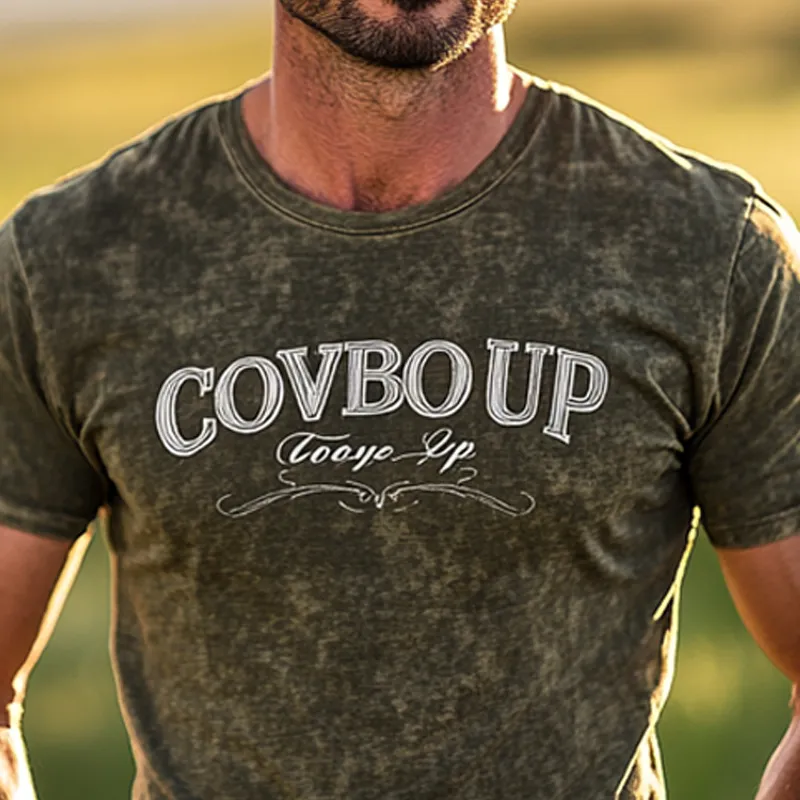 Men's Summer Embroidered Round Neck Short Sleeve T-Shirt MTA2666F7U sold by Manly product image thumbnail 4