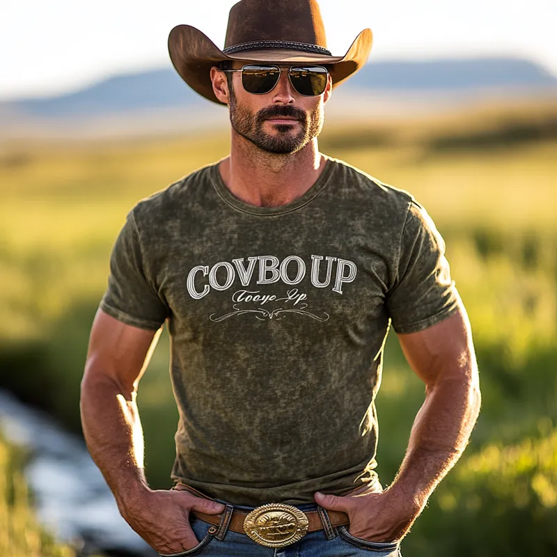 Men's Summer Embroidered Round Neck Short Sleeve T-Shirt MTA2666F7U sold by Manly product image thumbnail 3