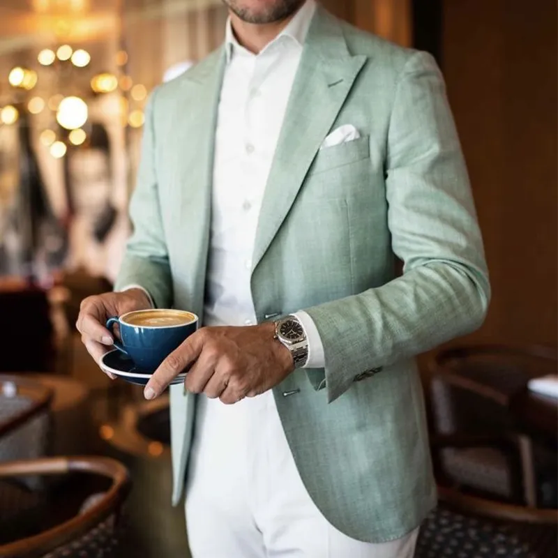 Men's Thin Cotton And Linen Double Button Blazer MTA2755F3U sold by Manly product image thumbnail 3